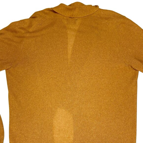 Massimo Dutti Open Knit Cardigan Womens M Gold Brown Lightweight Preppy Sweater - Picture 5 of 15